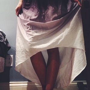 high-low gray gradient skirt